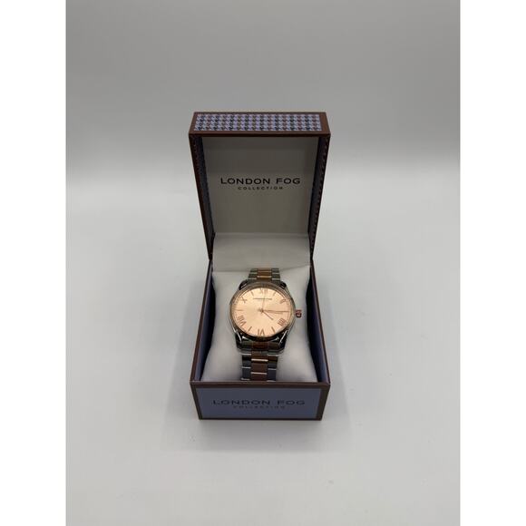 London Fog Glasgow Brilliant Two Tone Rose Bracelet Watch LF019TTRG *New - Picture 1 of 5